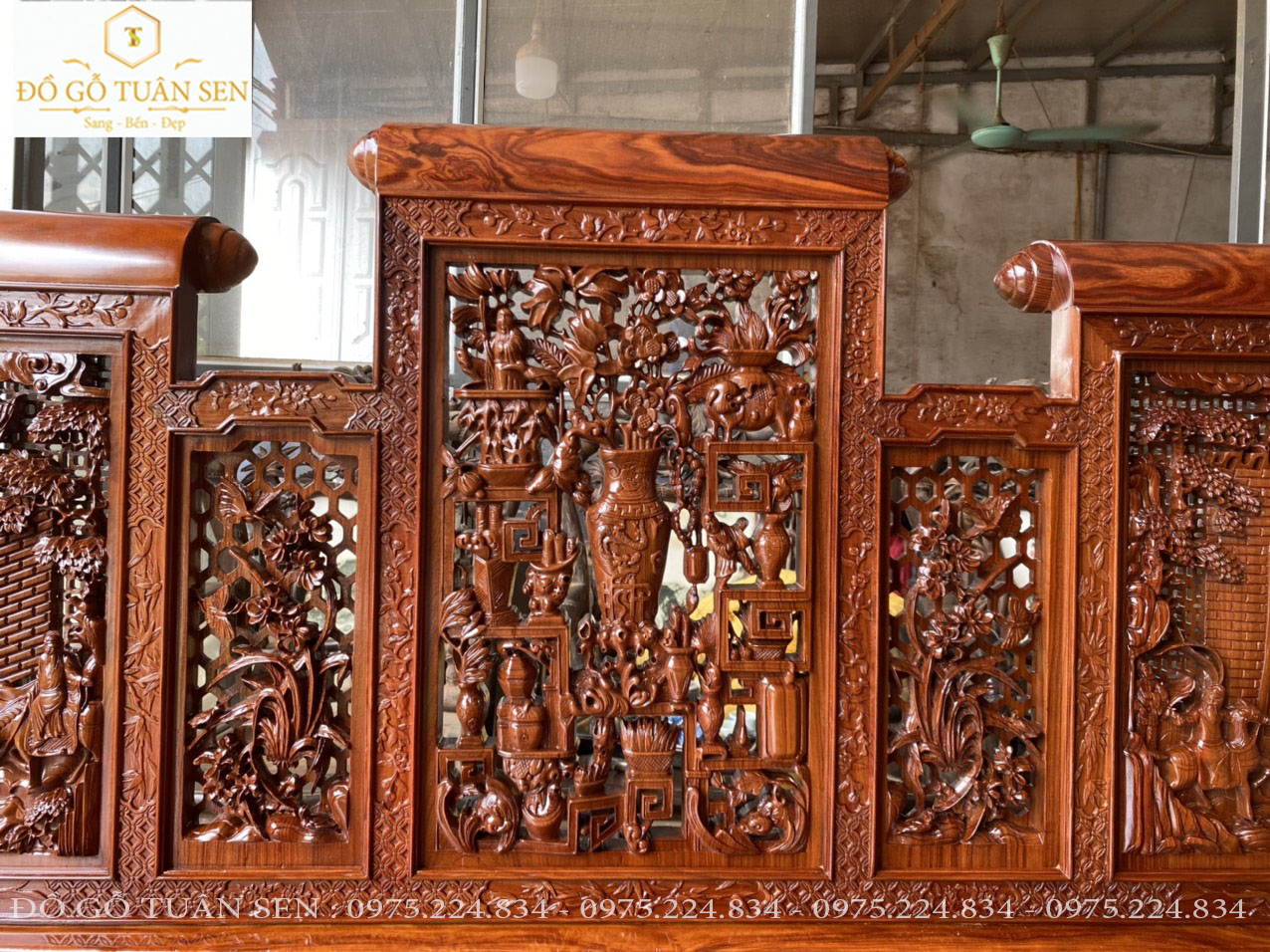 Hình ảnh chi tiết bộ trường kỷ gỗ cẩm lai đẹp nhất 2023